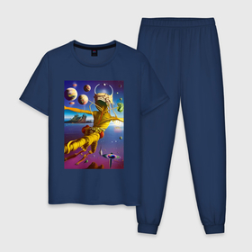 Мужская пижама хлопок с принтом Сотворение Афродиты   сюрреализм   нейросеть   искусство в Петрозаводске, 100% хлопок | брюки и футболка прямого кроя, без карманов, на брюках мягкая резинка на поясе и по низу штанин
 | 