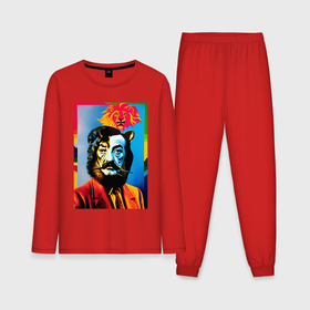 Мужская пижама с лонгсливом хлопок с принтом Salvador Dali   self portrait   pop art   neural network в Екатеринбурге,  |  | Тематика изображения на принте: 