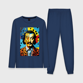 Мужская пижама с лонгсливом хлопок с принтом Salvador Dali   pop art   self portrait   neural network в Екатеринбурге,  |  | Тематика изображения на принте: 