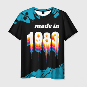 Мужская футболка 3D с принтом Made in 1983: liquid art в Белгороде, 100% полиэфир | прямой крой, круглый вырез горловины, длина до линии бедер | 