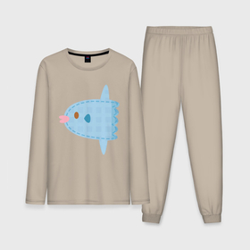 Мужская пижама с лонгсливом хлопок с принтом Луна рыбка в Курске,  |  | 