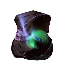 Бандана-труба 3D с принтом Магические фиолетовые волны и цветные космические линии в Тюмени, 100% полиэстер, ткань с особыми свойствами — Activecool | плотность 150‒180 г/м2; хорошо тянется, но сохраняет форму | 