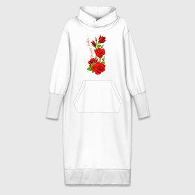 Платье удлиненное хлопок с принтом Прекрасная Мирослава   букет из роз в Тюмени,  |  | 