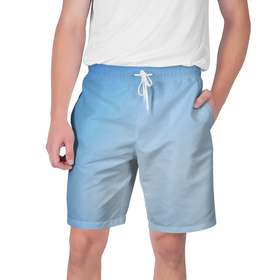 Мужские шорты 3D с принтом Небесный голубой в Кировске,  полиэстер 100% | прямой крой, два кармана без застежек по бокам. Мягкая трикотажная резинка на поясе, внутри которой широкие завязки. Длина чуть выше колен | 