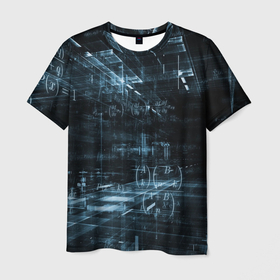 Мужская футболка 3D с принтом Формулы подсказки в Екатеринбурге, 100% полиэфир | прямой крой, круглый вырез горловины, длина до линии бедер | 