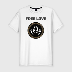 Мужская футболка хлопок Slim с принтом Свободная любовь в Тюмени, 92% хлопок, 8% лайкра | приталенный силуэт, круглый вырез ворота, длина до линии бедра, короткий рукав | 