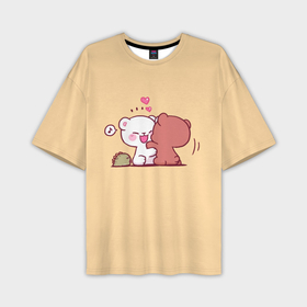 Мужская футболка oversize 3D с принтом Плюшевые медвежьи объятия в Екатеринбурге,  |  | Тематика изображения на принте: 