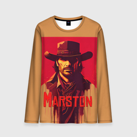 Мужской лонгслив 3D с принтом John Marston poster , 100% полиэстер | длинные рукава, круглый вырез горловины, полуприлегающий силуэт | 