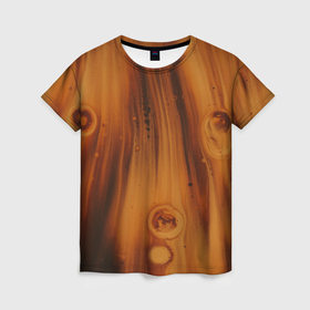 Женская футболка 3D с принтом Абстрактная огненно деревянная броня в Санкт-Петербурге, 100% полиэфир ( синтетическое хлопкоподобное полотно) | прямой крой, круглый вырез горловины, длина до линии бедер | 