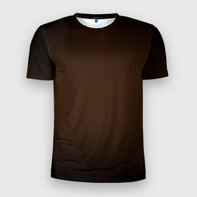 Мужская футболка 3D Slim с принтом Фон оттенка шоколад и черная виньетка в Кировске, 100% полиэстер с улучшенными характеристиками | приталенный силуэт, круглая горловина, широкие плечи, сужается к линии бедра | 