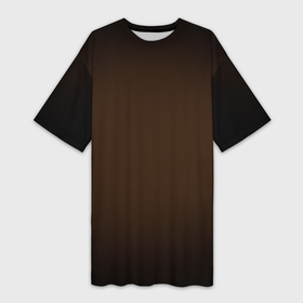 Платье-футболка 3D с принтом Фон оттенка шоколад и черная виньетка в Екатеринбурге,  |  | 