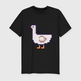 Мужская футболка хлопок Slim с принтом Птица Чайка Пиксели в Новосибирске, 92% хлопок, 8% лайкра | приталенный силуэт, круглый вырез ворота, длина до линии бедра, короткий рукав | 