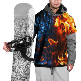 Накидка на куртку 3D с принтом Битва огней   два пламени , 100% полиэстер |  | Тематика изображения на принте: 