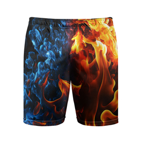 Мужские шорты спортивные с принтом Битва огней   два пламени ,  |  | Тематика изображения на принте: 