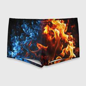 Мужские купальные плавки 3D с принтом Битва огней   два пламени , Полиэстер 85%, Спандекс 15% |  | Тематика изображения на принте: 