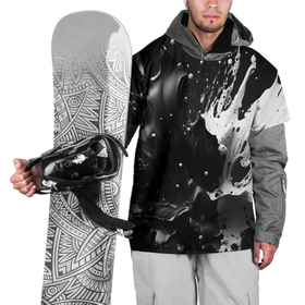 Накидка на куртку 3D с принтом Брызги красок   белая и черная в Рязани, 100% полиэстер |  | 
