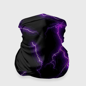 Бандана-труба 3D с принтом Фиолетовые молнии в Санкт-Петербурге, 100% полиэстер, ткань с особыми свойствами — Activecool | плотность 150‒180 г/м2; хорошо тянется, но сохраняет форму | 