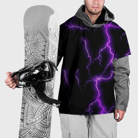 Накидка на куртку 3D с принтом Фиолетовые молнии в Белгороде, 100% полиэстер |  | Тематика изображения на принте: 