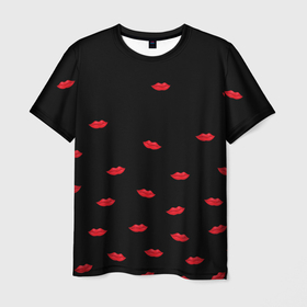 Мужская футболка 3D с принтом поцелуи для любимого в Тюмени, 100% полиэфир | прямой крой, круглый вырез горловины, длина до линии бедер | 
