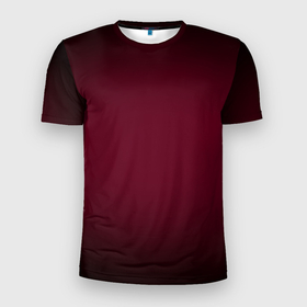 Мужская футболка 3D Slim с принтом Марсала темная, градиент в Тюмени, 100% полиэстер с улучшенными характеристиками | приталенный силуэт, круглая горловина, широкие плечи, сужается к линии бедра | Тематика изображения на принте: 