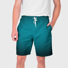 Мужские шорты 3D с принтом Темно бирюзовый градиент в Тюмени,  полиэстер 100% | прямой крой, два кармана без застежек по бокам. Мягкая трикотажная резинка на поясе, внутри которой широкие завязки. Длина чуть выше колен | 