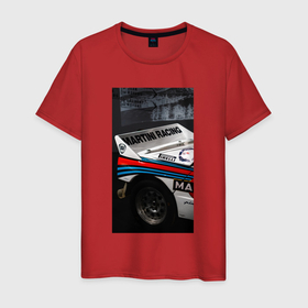 Мужская футболка хлопок с принтом Martini Racing в Кировске, 100% хлопок | прямой крой, круглый вырез горловины, длина до линии бедер, слегка спущенное плечо. | 