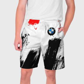 Мужские шорты 3D с принтом BMW art в Петрозаводске,  полиэстер 100% | прямой крой, два кармана без застежек по бокам. Мягкая трикотажная резинка на поясе, внутри которой широкие завязки. Длина чуть выше колен | Тематика изображения на принте: 