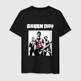Мужская футболка хлопок с принтом Greed Day rock в Петрозаводске, 100% хлопок | прямой крой, круглый вырез горловины, длина до линии бедер, слегка спущенное плечо. | 