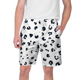 Мужские шорты 3D с принтом Снежный барсик в Тюмени,  полиэстер 100% | прямой крой, два кармана без застежек по бокам. Мягкая трикотажная резинка на поясе, внутри которой широкие завязки. Длина чуть выше колен | Тематика изображения на принте: 