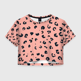 Женская футболка Crop-top 3D с принтом Розовая пантера в Курске, 100% полиэстер | круглая горловина, длина футболки до линии талии, рукава с отворотами | 