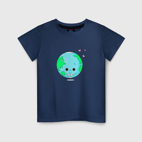 Детская футболка хлопок с принтом Земля с любовью в Санкт-Петербурге, 100% хлопок | круглый вырез горловины, полуприлегающий силуэт, длина до линии бедер | 