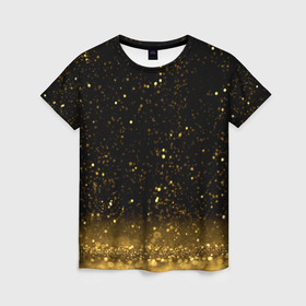 Женская футболка 3D с принтом Золотой дождь в Курске, 100% полиэфир ( синтетическое хлопкоподобное полотно) | прямой крой, круглый вырез горловины, длина до линии бедер | 