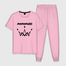 Мужская пижама хлопок с принтом Mamamoo emblem , 100% хлопок | брюки и футболка прямого кроя, без карманов, на брюках мягкая резинка на поясе и по низу штанин
 | 