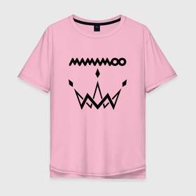 Мужская футболка хлопок Oversize с принтом Mamamoo emblem в Екатеринбурге, 100% хлопок | свободный крой, круглый ворот, “спинка” длиннее передней части | 
