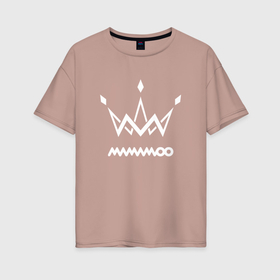Женская футболка хлопок Oversize с принтом Mamamoo white logo в Екатеринбурге, 100% хлопок | свободный крой, круглый ворот, спущенный рукав, длина до линии бедер
 | 