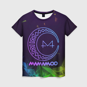 Женская футболка 3D с принтом Mamamoo emblem в Екатеринбурге, 100% полиэфир ( синтетическое хлопкоподобное полотно) | прямой крой, круглый вырез горловины, длина до линии бедер | 