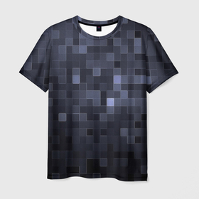 Мужская футболка 3D с принтом Minecraft block time в Санкт-Петербурге, 100% полиэфир | прямой крой, круглый вырез горловины, длина до линии бедер | 