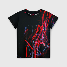 Детская футболка 3D с принтом Дым искры цветные в Санкт-Петербурге, 100% гипоаллергенный полиэфир | прямой крой, круглый вырез горловины, длина до линии бедер, чуть спущенное плечо, ткань немного тянется | 