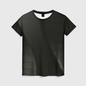 Женская футболка 3D с принтом Чёрные геометрические металлические листы в Тюмени, 100% полиэфир ( синтетическое хлопкоподобное полотно) | прямой крой, круглый вырез горловины, длина до линии бедер | 