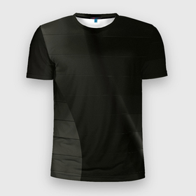 Мужская футболка 3D Slim с принтом Чёрные геометрические металлические листы в Кировске, 100% полиэстер с улучшенными характеристиками | приталенный силуэт, круглая горловина, широкие плечи, сужается к линии бедра | 