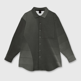 Мужская рубашка oversize 3D с принтом Чёрные геометрические металлические листы в Екатеринбурге,  |  | 