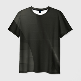 Мужская футболка 3D с принтом Чёрные геометрические металлические листы в Кировске, 100% полиэфир | прямой крой, круглый вырез горловины, длина до линии бедер | Тематика изображения на принте: 