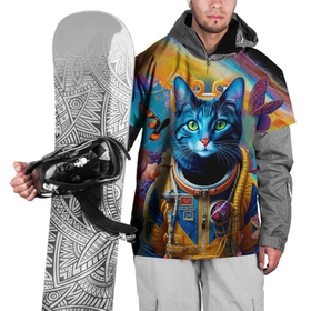 Накидка на куртку 3D с принтом Кот в космическом скафандре   нейросеть в Тюмени, 100% полиэстер |  | 