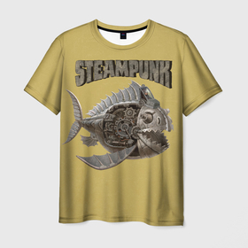 Мужская футболка 3D с принтом Рыба дирижабль металлическая , 100% полиэфир | прямой крой, круглый вырез горловины, длина до линии бедер | Тематика изображения на принте: 