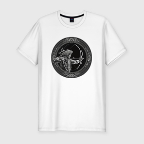 Мужская футболка хлопок Slim с принтом Знак зодиака Стрелец от нейросети в Санкт-Петербурге, 92% хлопок, 8% лайкра | приталенный силуэт, круглый вырез ворота, длина до линии бедра, короткий рукав | 