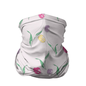 Бандана-труба 3D с принтом Цветут тюльпаны в Тюмени, 100% полиэстер, ткань с особыми свойствами — Activecool | плотность 150‒180 г/м2; хорошо тянется, но сохраняет форму | 
