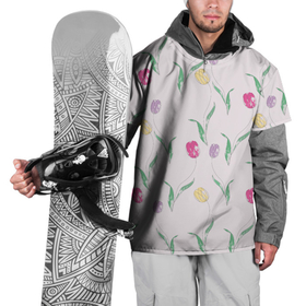 Накидка на куртку 3D с принтом Цветут тюльпаны , 100% полиэстер |  | 