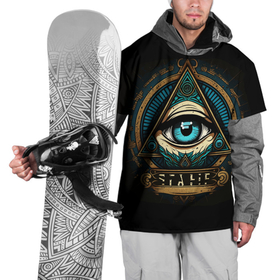 Накидка на куртку 3D с принтом Всевидящее око в пирамиде , 100% полиэстер |  | 