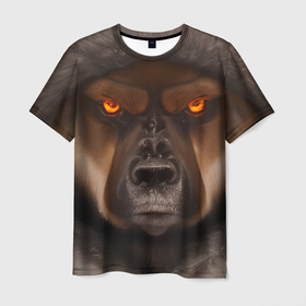 Мужская футболка 3D с принтом Тещин медведь в Петрозаводске, 100% полиэфир | прямой крой, круглый вырез горловины, длина до линии бедер | 