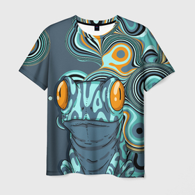 Мужская футболка 3D с принтом Восточная лягушка в Белгороде, 100% полиэфир | прямой крой, круглый вырез горловины, длина до линии бедер | 